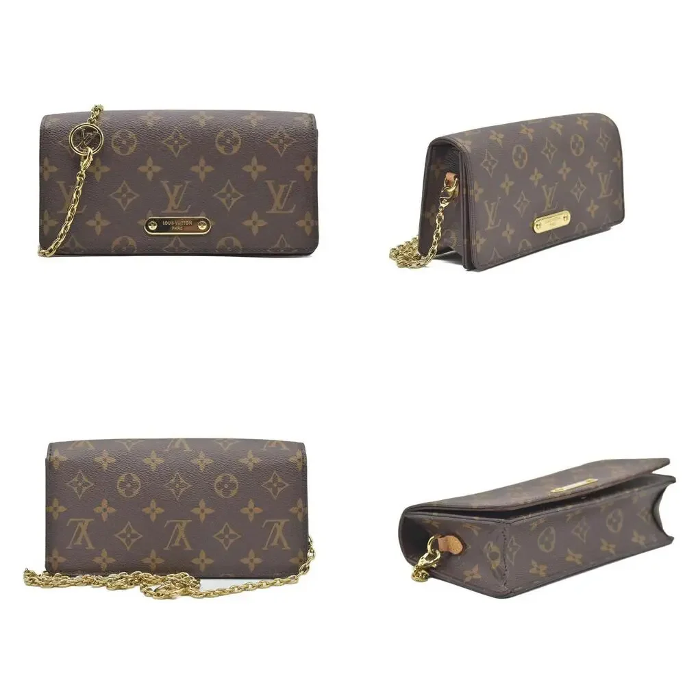 $1750 Louis Vuitton Monogram Wallet On Chain Lily